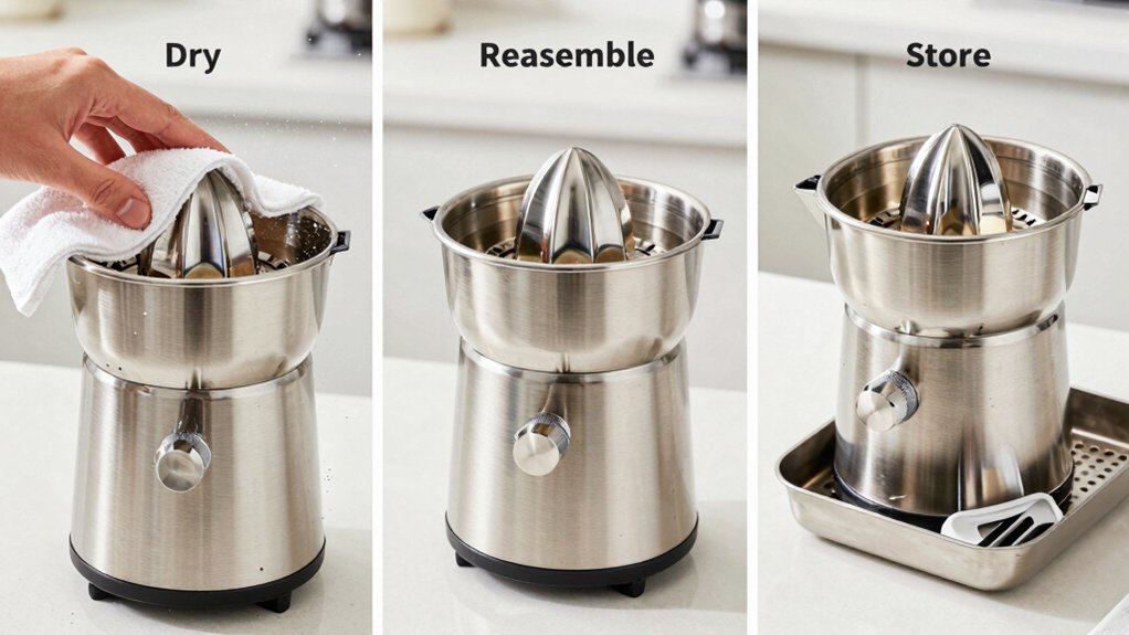 dry reassemble store properly