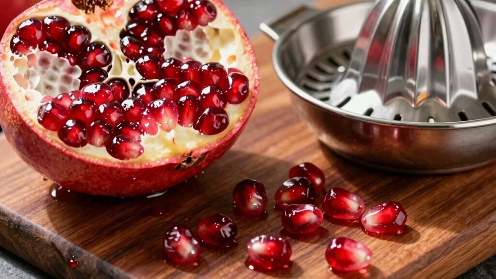 extracting fresh pomegranate juice