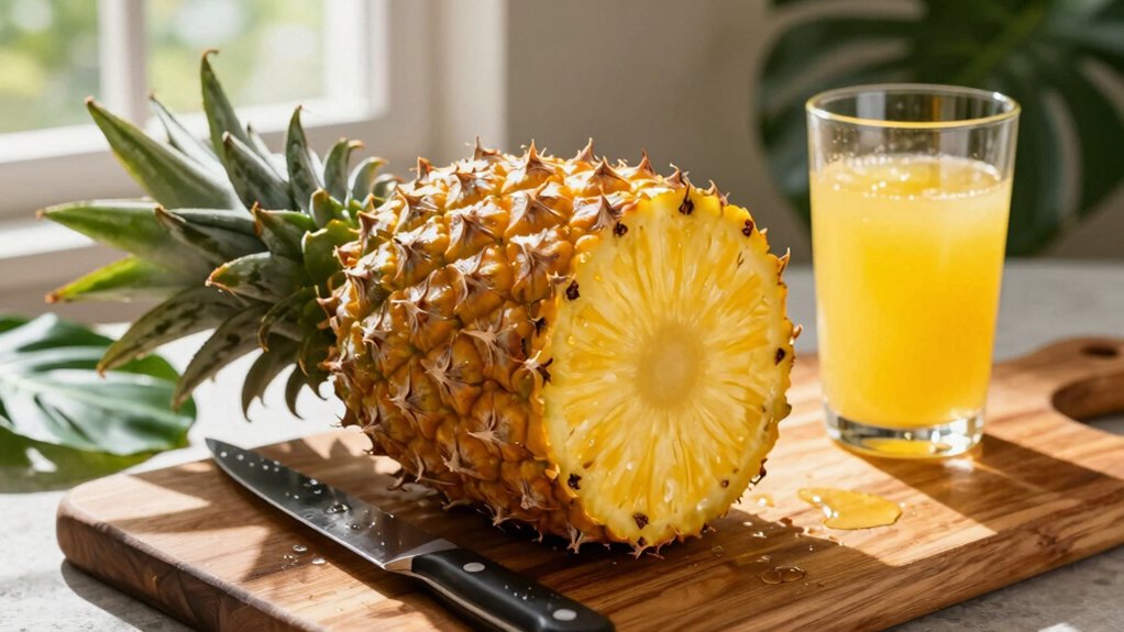 select ripe fragrant pineapple