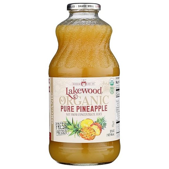 Lakewood Pure Pineapple Fresh Pressed 32 Fl Oz (Pack of 6)